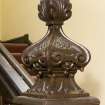Interior. Detail of carved newel head to stair