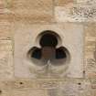 Detail of trefoil vent within wall of rear court