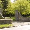 View of entrance gatepiers taken from the north east
