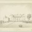 Copy of drawing inscribed 'Side view of Lauder House. Drawn from nature by Alex'r Archer 1839'. View of side elevation.