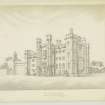 Copy of drawing inscribed 'Front view of Dunse Castle. Drawn from nature by Alex'r Archer, 1839'.