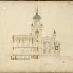 Elevation and section.
Titled: 'Section and Elevation E.F'.
Signed: 'D. R. 49 Northumberland Street, Edinburgh, 4th September 1848'.