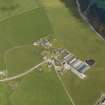 Oblique aerial view centred on the Hall of Tankerness with the farmstead and burial ground adjacent, taken from the WSW.