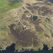 Oblique aerial view centred on the naval signal station at Stanger Head with the ruins of a farmstead adjacent, taken from the S.