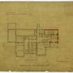 Basement floor plan. Sketches of proposed additions and alterations.