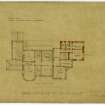 First floor plan. Sketches of proposed additions and alterations.