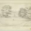 Edinburgh, North Merchiston House.
View of the principal front.
Insc: 'North Merchiston House from nature by Alexander Archer, July 1837'.
