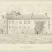 Copy of drawing inscribed ' East view of Elphinstone Castle. Drawn from Nature by A Archer. 17th Nov. 1834'.