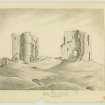 Sketch. Inscr: 'Macduffs Castle, from north east'.