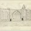 Interior of Refectory, West & South walls
Insc. "drawn from nature by A.Archer, 27th sept.  1834."