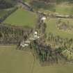 General oblique aerial view centred on Barns Tower with Barns House adjacent, taken from the SSW.