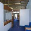 Interior view of Royal Commonwealth Pool Edinburgh. View into administration area, located in the NE corner of the building.