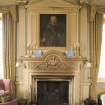 Interior. 1st floor, drawing room, view of fireplace and overmantle on N wall