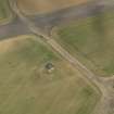 Oblique aerial view of East Fortune Airfield control tower, taken from the SW.