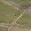 Oblique aerial view of East Fortune Airfield control tower, taken from the SE.