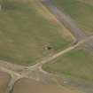 Oblique aerial view of East Fortune Airfield control tower, taken from the ESE.