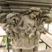 View of water-carrier capital on central column of Stewart Memorial Fountain, Kelvingrove Park, Glasgow