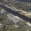 Oblique aerial view of the Braehead Retail Park with the Elderslie Shipyard beyond, taken from the SSE.