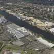 Oblique aerial view of the Braehead Retail Park with the Elderslie Shipyard beyond, taken from the SSE.