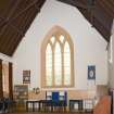 Interior. Church hall, view from SE