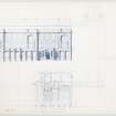 Ground floor plan and front elevation of enquiry office as proposed.