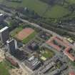 Oblique aerial view centred on the Burgh Chambers wth the school adjacent, taken from the NE.