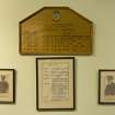 Interior, wall frames showing wartime and immediate post war Commanding Officers.