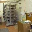 Interior, deatil of telephone exchange rack in protected Communications bunker/site.