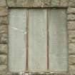 Detail of inscription panel; 1st World War, Argyll and Sutherland Highlanders and Highlandf Light Infantry.