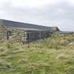 View of barn, stables and peat store at The Corr, from south-south-east.