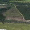 Oblique aerial view centred on the anti-tank blocks and pillbox with anti-landing ditches adjacent , taken from the N.