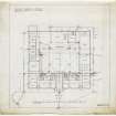 Drawing showing ground floor plan.
Titled: 'Kildonan, Barrhill, Ayrshire. Garage, stables and two houses. Drainage plan'. 
