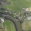 Oblique aerial view centred on the village with the bridge adjacent, taken from the SE.