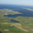 General oblique aerial view looking towards the NE end of Westray, across Loch Saintear and the Bay of Pierowall, taken from the SW.