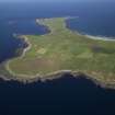 General oblique aerial view of N end of North Ronaldsay, taken from the WSW.