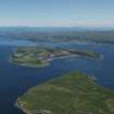 General oblique aerial view (distant) centred on the island, taken from the SW.