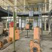 Interior.  general view of pulping and blending house showing pups and framing for 2nd floor supports.