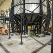 Interior.  Detail of base of a blending tank in the pulping and blending house.