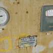 Interior.  Detail of gauges on the switchgear panel of the rechrystallisation plant for ammonium perchlorate  in the main process house.