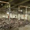 Interior. General view of main hall in phosphorus charging house showing part of the conveyor belt system.