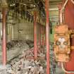 Interior. Detail in phosphorus charging house showing part of the conveyor belt system.