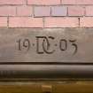 Detail of carved date '19 DC 03' above Ingleston farmhouse door (Ingliston offices).