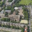Oblique aerial view centred on the High School with Bruntisfield House adjacent, taken from the NE.