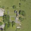 Oblique aerial view of Dundrennan Abbey, taken from the SSW.