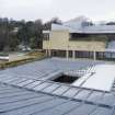 View looking across leaded roofs and atrium from 2nd floor level, taken from SSE