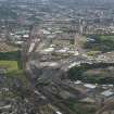 Oblique aerial view centred on the motorway extension works, taken from the ESE.