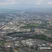 General oblique aerial view centred on the motorway extension works, taken from the SE.