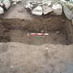Trench 14,  W facing section (Shieling 1) - contexts top of C14.05 (Scale = 0.5m)