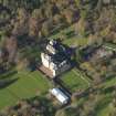 Oblique aerial view centred on the country house, taken from the ESE.