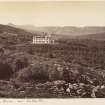 Distant view of Glenmuick House, Aberdeenshire.
Titled: 'Glen Muich House near Ballater'
